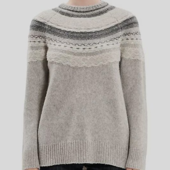Theory gray Fair Isle wool sweater - Medium - Picture 2 of 5